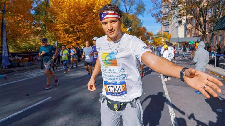 Christopher Arocho Representing Gersh Academy in the NYC Marathon